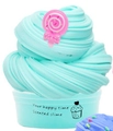Mint green scented slime with pink lollipop charm in a 100ml clear container - 50ml / Light Green Lollipop
