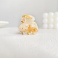 Mini acetate hair claw clip with amber tortoiseshell pattern for women and kids - Patterned Light Brown