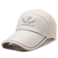 Atmungsaktive beige Herren-Angelkappe mit Netzdesign und Sternen-Stickerei - Verstellbar / Khaki