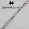 Dettaglio della catena a maglie ovali in acciaio inossidabile da 6,1 mm per creazione DIY - Catena Modello 4# al Metro (Larghezza 6,1 mm)