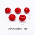 5er-Pack rote lackierte Schneeflocken-Glocken für Haustierhalsbänder, 3 cm groß - 3cm Schneeflocke Hohl (5 Stk/Packung) / Rot