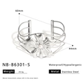 Detailed spec sheet showing dimensions and 29.3g weight for silver floral steel bangle - Petal Pearl Style (NB-B6301-S) / Silver