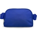 Waterproof nylon sports waist bag in solid blue with adjustable strap and buckle - Royal Blue