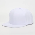 Casquette de baseball hip-hop blanche classique avec visière plate en coton premium - Blanc
