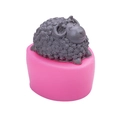 Stampo in silicone a forma di pecora 3D per fondente e cioccolato con trama in lana - Stile 2 (Forma di Pecora) / Rosa