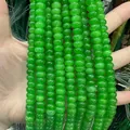 Strands of light green translucent rondelle natural stone beads for DIY jewelry making - Light Malay Jade / 5*8mm (approx. 73 pcs/strand)