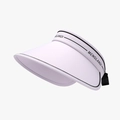 White minimalist open top sun visor hat with black stripes and adjustable back strap - Adjustable / Purple