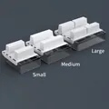 Three-piece set of white and smoke grey under-desk drawers in large, medium, and small sizes - Transparent Black / 52mm Riser / Set of 3