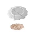 Silicone mold for 16.1cm floral tray and finished pink resin relief bowl DIY craft - Relief Scalloped Edge - Plate / Semi-transparent White