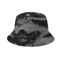 Detailansicht eines Fischerhutes mit schwarz-weißem Marmormuster aus Denim-Stoff - Schwarz Weiß Marmormuster (08)