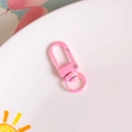 Pearlescent pink metal lobster clasp with swivel ring for DIY keychain and bag accessories - Pink Iridescent