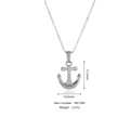 Collana con pendente ad ancora in argento con cristalli bianchi in acciaio inossidabile - Stile Ancora (N0139S)