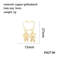 Detailed size specifications for 18K gold plated heart pendant with boy and girl charms - White Heart Boy Girl