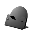 Modern black acrylic multi-functional display stand with a glossy mirror finish and U-shaped slot - Black Base