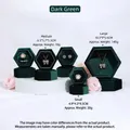 Dunkelgrüne sechseckige Schmuckschatullen aus Samt in drei Größen für Ringe und Ketten - Armbandbox (Kann Halskette halten) / Dunkelgrün