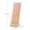 Extra large wooden necklace display stand for long jewelry items with side grooves - Natural Wood (Slim Straight Board)