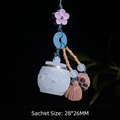 Luminous plum blossom lantern pendant sachet carved from green sandalwood and stone - Luminous Lantern - Plum Blossom String Style (11) / Approx. 2.8x2.6cm - Without Aroma Pill