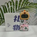 Capybara digital alarm clock gift set including a yellow timer and decorative packaging - Blue Bag + Lovers Box + Chinese Manual / Button Version (English Week)