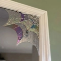 Décor de coin toile d'araignée irisée avec petite araignée pour fenêtre et cadre de porte - Style A