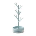 Porte-bijoux bleu clair avec branches d'arbre et base pivotante à plusieurs compartiments - Bleu glacier