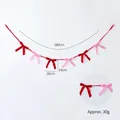 Pink and red velvet bow banner, 180cm Christmas tree decoration, approx 30g weight - Red & Pink Mixed