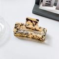 Pince à cheveux rectangulaire en acétate écaille de tortue ambre à motif léopard - Écaille Crème (13cm) / Très grand