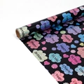 Sparkling laser glitter fish scale flower birthday gift wrapping paper in black color - Bubble Blessing / 10m