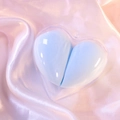 Two light blue heart-shaped makeup sponges in a clear plastic heart storage case - Sky Blue Heart/OPP Bag