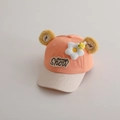 Vue détaillée d'une casquette enfant rose avec décorations d'abeille et de fleur - 54cm (2-8 Ans) / Peach Pink and Beige (6#)