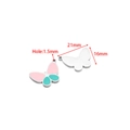 Pink and cyan enamel butterfly pendant in stainless steel with 21mm x 16mm dimensions - Butterfly (Single Hole) / 16*21mm (Hole: 1.5mm) (ai-5 Pieces/Pack) / Steel Pink Green