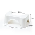 White thickened anti-slip plastic toilet stool with U-shaped ergonomic design for bathroom - Standard White