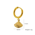 14K gold-plated stainless steel shell hoop earring with 11mm pendant size and 1.2g weight - E15 Scallop