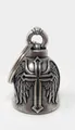 Vintage silver biker guardian bell pendant featuring eagle wings and a cross design - Retro Silver Cross (with Keychain)