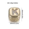 Perla a cubo dorata con lettera K in zircone e dettagli floreali per bracciali - Stile lettera K (YSN214-11)