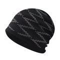 Black winter beanie for women featuring sparkling silver rhinestones and warm fleece lining - Adjustable / Checkerboard Rhinestone Black