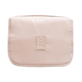 Trousse de toilette de voyage en tissu beige avec écusson de voyage élégant - Beige