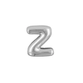 Silver 3D balloon-style alphabet Z pendant with high-polished metallic finish - Letter Z / Silver