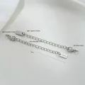 7cm silver extension chain with lobster clasp and Lucky rectangle tag for DIY jewelry - Rectangle Tag Lucky White Gold Plated