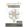 19-inch matte white daisy aluminum foil balloon with pink center for birthday parties - Matte White Daisy