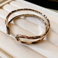 Adjustable gold-plated C-shaped cuff bracelet with animal leopard print texture - Coffee Double Layer Leopard (Coffee-Double Leopard)