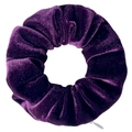 Tie-dye velvet scrunchie in purple color with hidden zipper pocket for hair styling - Dark Purple