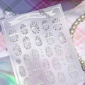 Adesivi per unghie 3D con fiocchi bianco perla e motivi floreali in rilievo - Stile a Rilievo con Fiocco di Perle 3D (KX471)