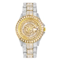 Lussuoso orologio in acciaio inossidabile oro e argento con cristalli scintillanti - Bicolore (Oro e Argento)