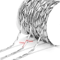 Bulk silver stainless steel chain on white spool with 15x3mm elongated metal links - 3*15mm Stick Chain / Steel