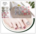 Waterproof toenail stickers with glitter gold and mosaic patterns for summer nail art - QYJ21-017