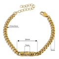 Bracciale a catena cubana dorata con inserto in strass e segni di misura della taglia - Strass Giallo