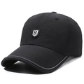 Casquette de baseball noire à séchage rapide avec logo R et bordure réfléchissante - Réglable / Noir