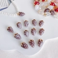 Détails de pendentifs fraises en résine colorée avec perles et anneaux pour bijoux DIY - 4# Gris Violet
