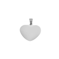 Silver heart-shaped stainless steel dog tag pendant with smooth polished finish - 35*1.8mm / Silver Heart Shape