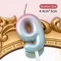 Number 9 birthday candle with pink-blue gradient and golden glitter, 4.4cm height - Number Candle Pink-Lake Blue Gradient-9